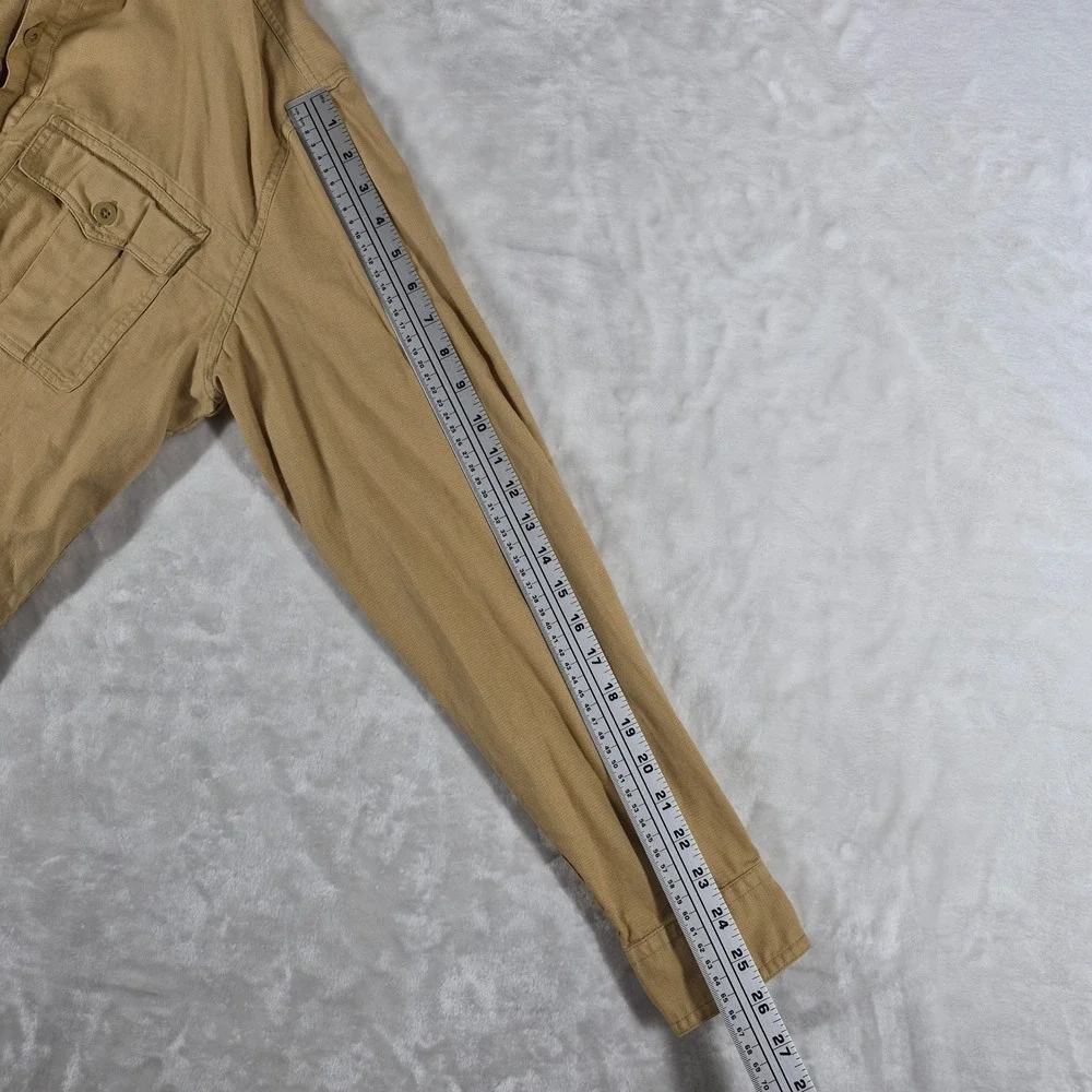 Wallace‎ & Barnes Button Up Shirt Men's Large Beige Long Sleeve Casual Pockets